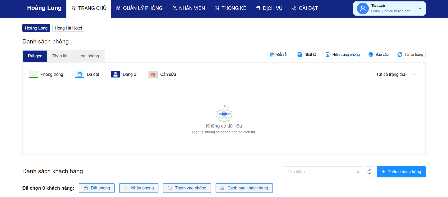 Hotel IoT Dashboard Interface