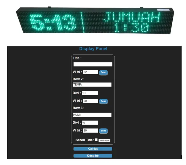Điều khiển led p5 ESP32 WIFI